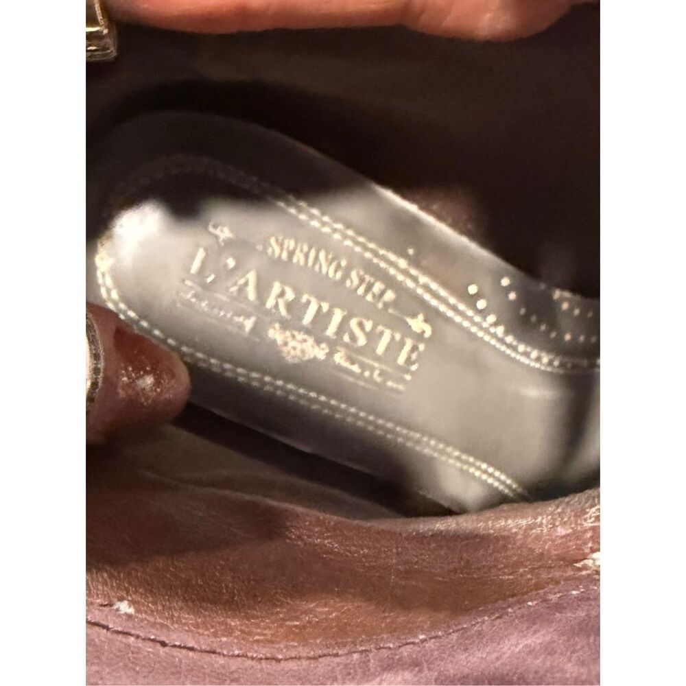 L’ARTISTE BY SPRING STEP Gray Leather Stripy Button Ankle Boots Size 10 EU 41 - Picture 2 of 7